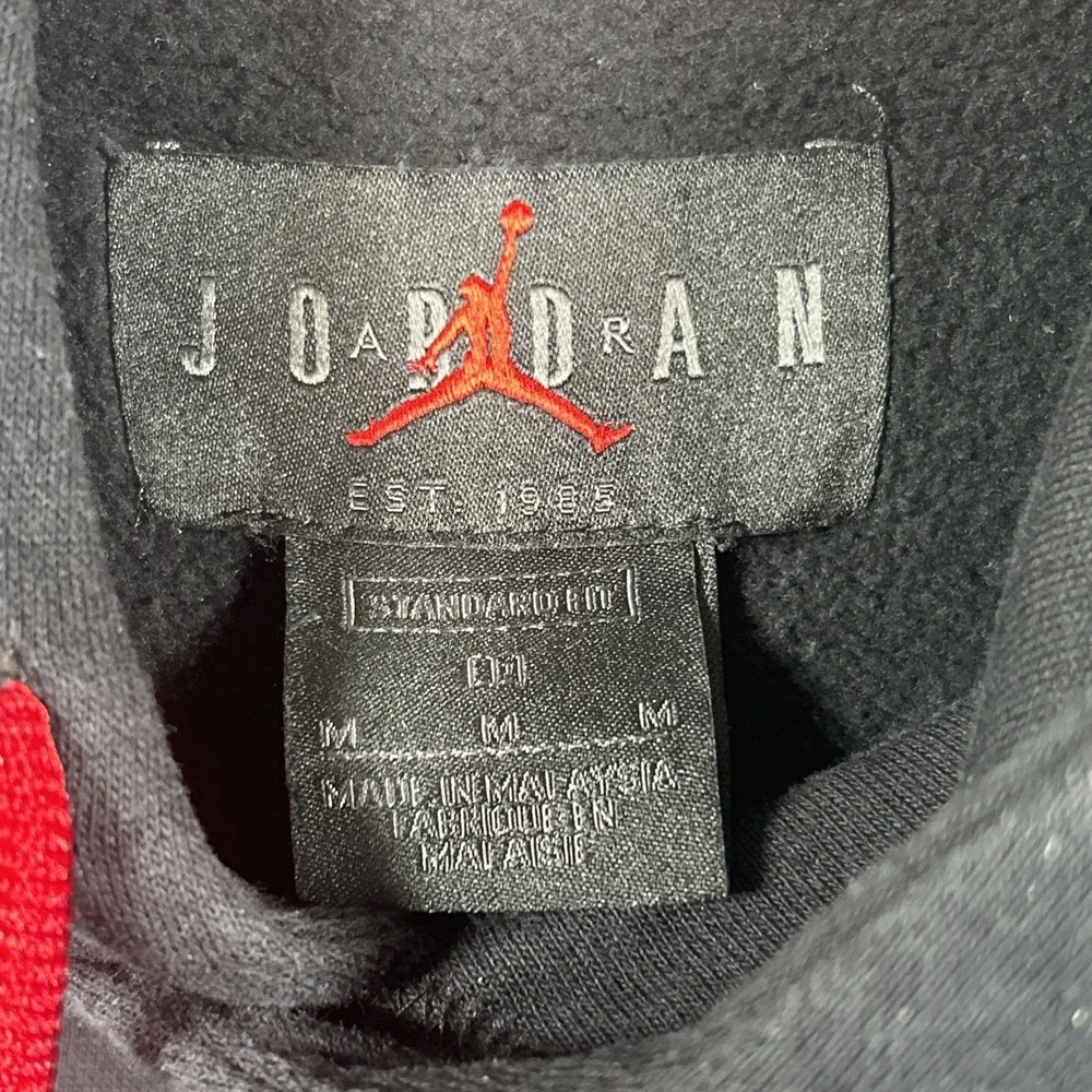 Air Jordan Hoodie Mens Medium Black Retro Jumpman Holiday Nike Shoes Pullover